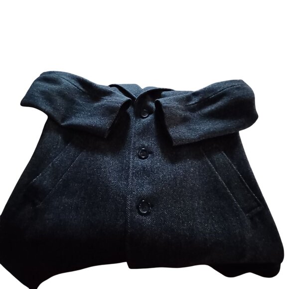 Wool VTG Foreman & Clark Men's Size L Herringbone Classic Tweed Retro Coat - Picture 6 of 10